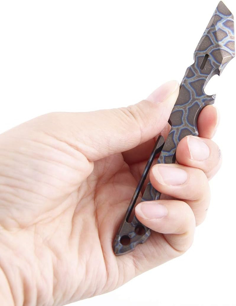Titanium Pry Bar Multi Tool 4.65″ with Bottle Opener Box Opener Pocket Clip Func