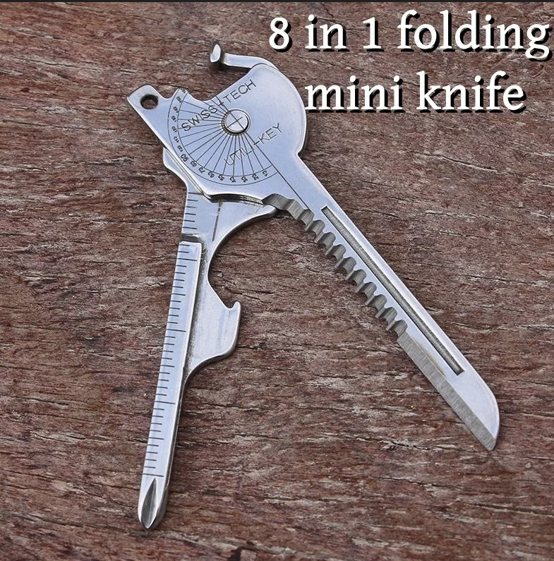 1pcs 8-in-1 Multi Tool Keychain Folding Pliers Screwdriver Bottle Opener Outdoor