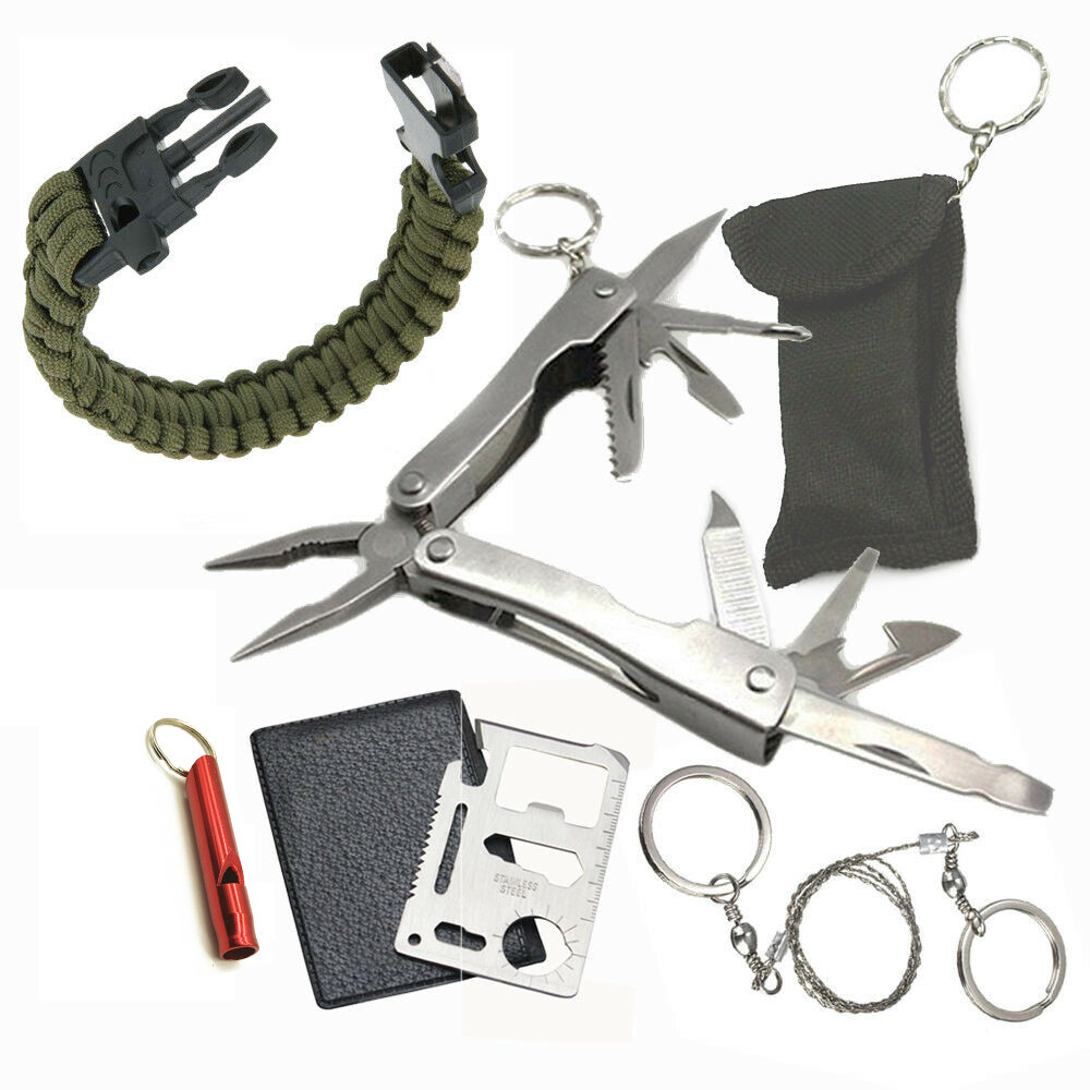 Camping Survival Pocket Multi Tools Kit Outdoor Sports Fishing Hiking Hunting