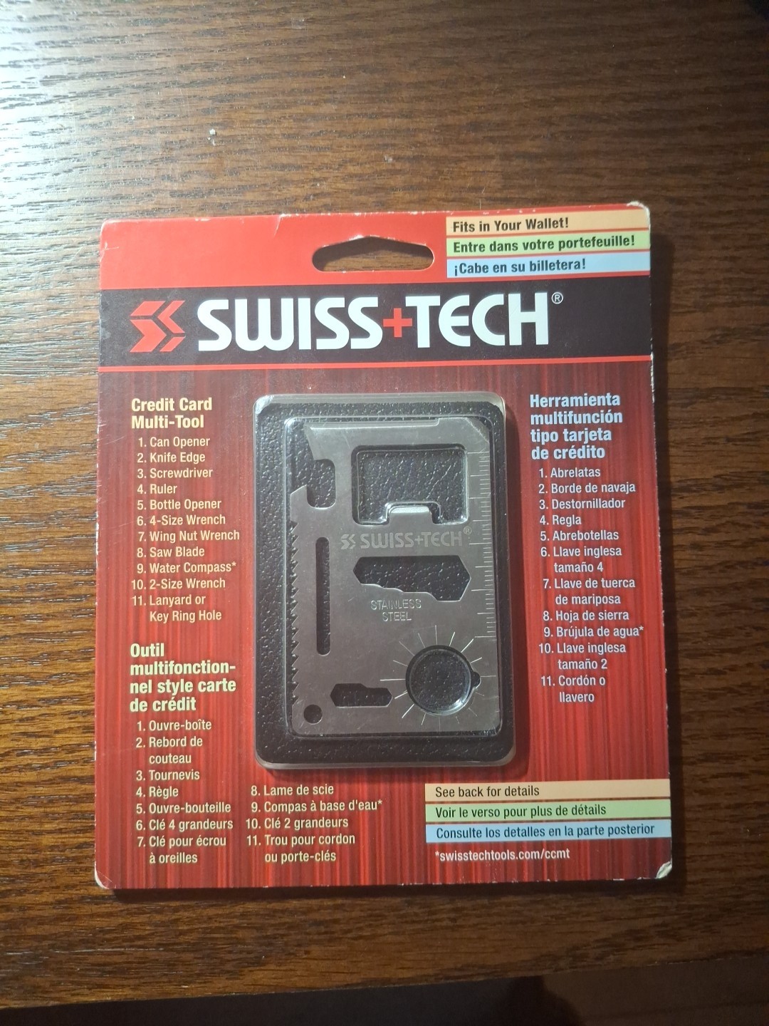 Swiss + Tech Credit Card Multi Tool Stainless Steel Survival SHIPS FREE