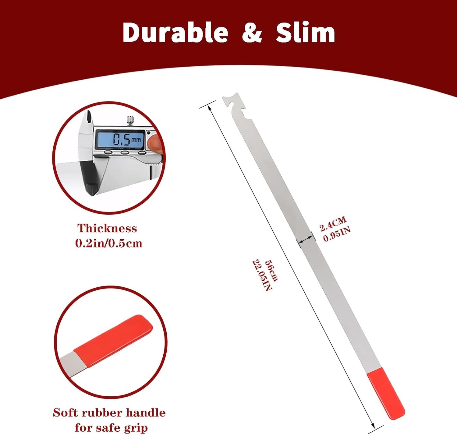 22 Inches Stainless Steel Slim Jim Tool, Emergency Automotive Tool