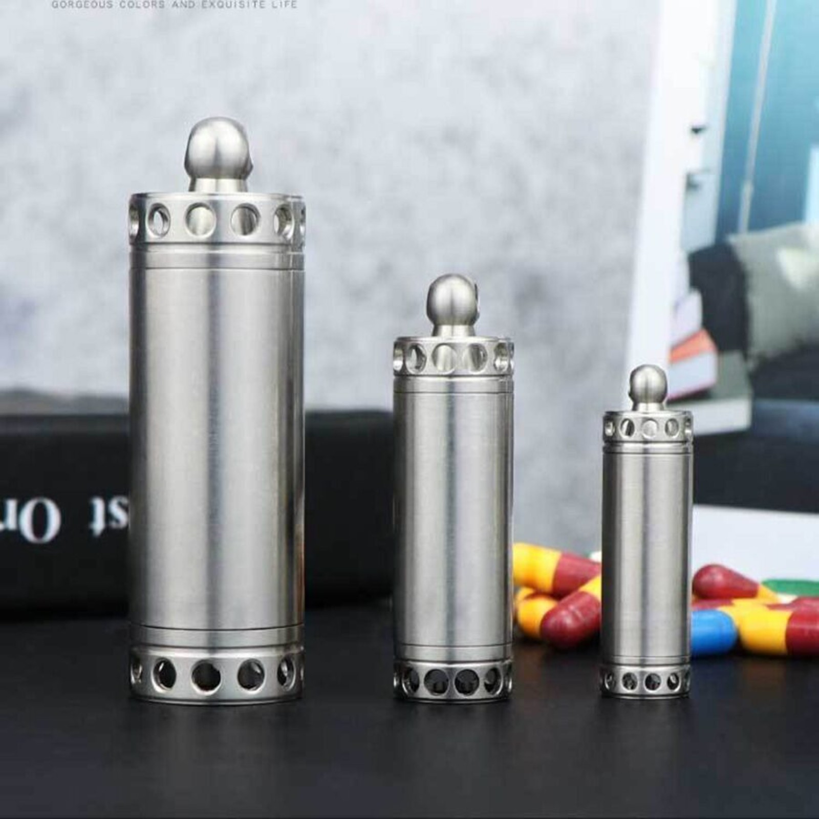 EDC Titanium Tool Waterproof Container Survival Case Box Outdoor For Pill Match