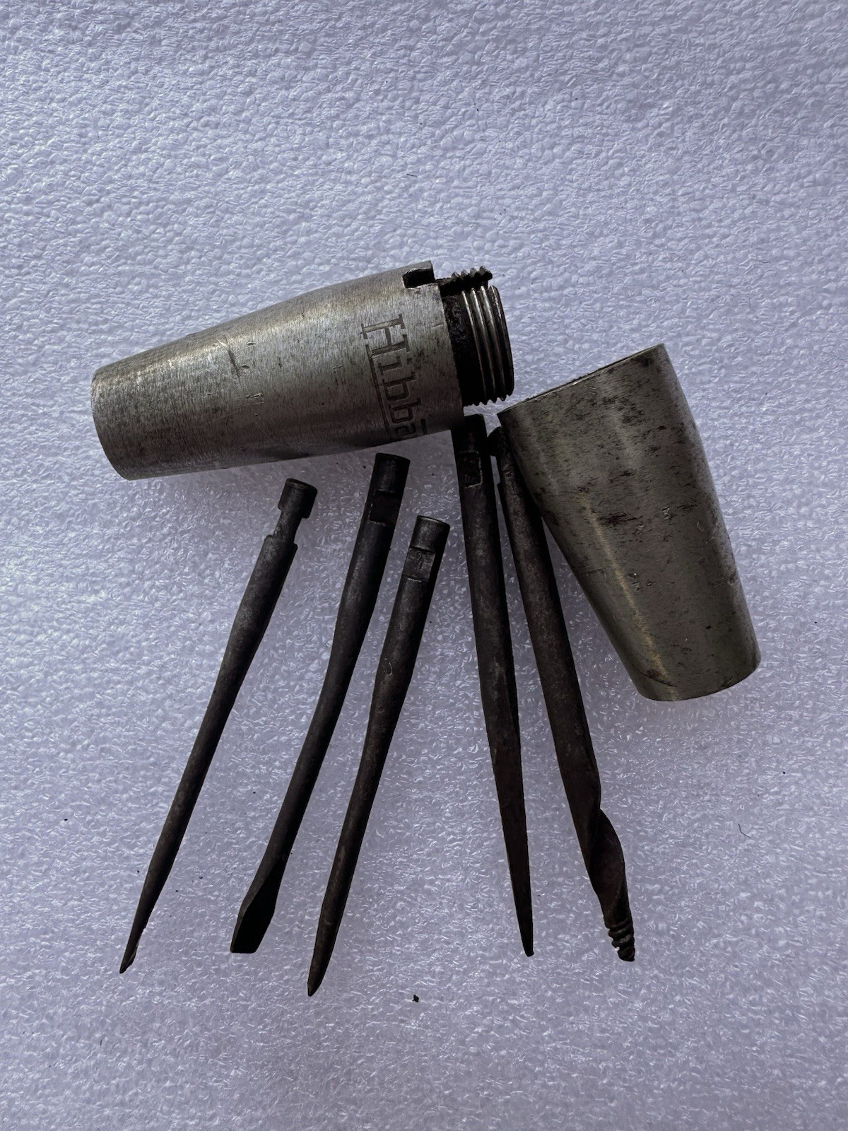 HIBBARD Pocket Multi-Tool Screwdriver Awl Drill Threaded Capsule Vintage Antique