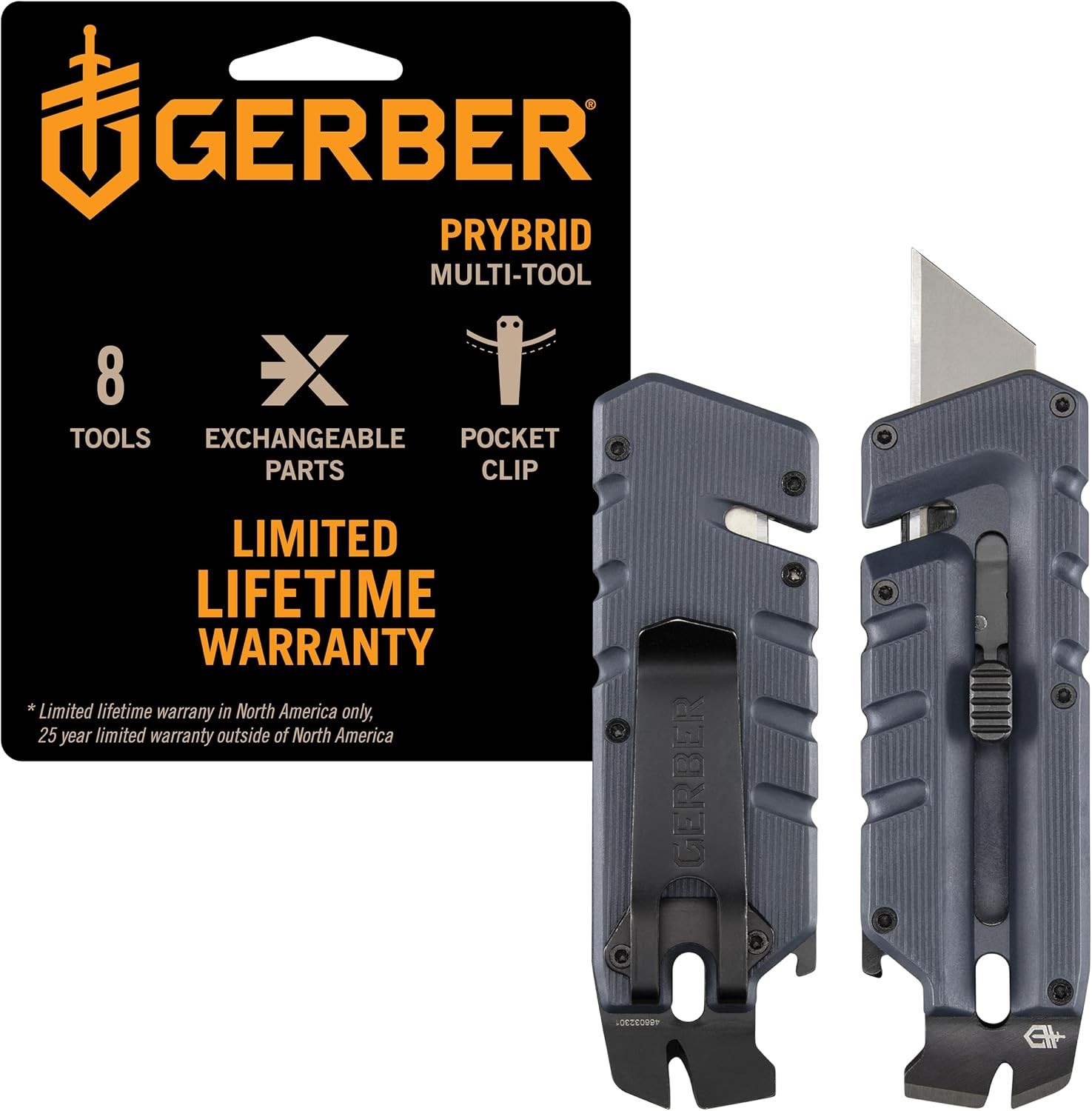 Gear Prybrid Utility Knife with Pocket Clip Box Cutter Retractable Blade Heavy