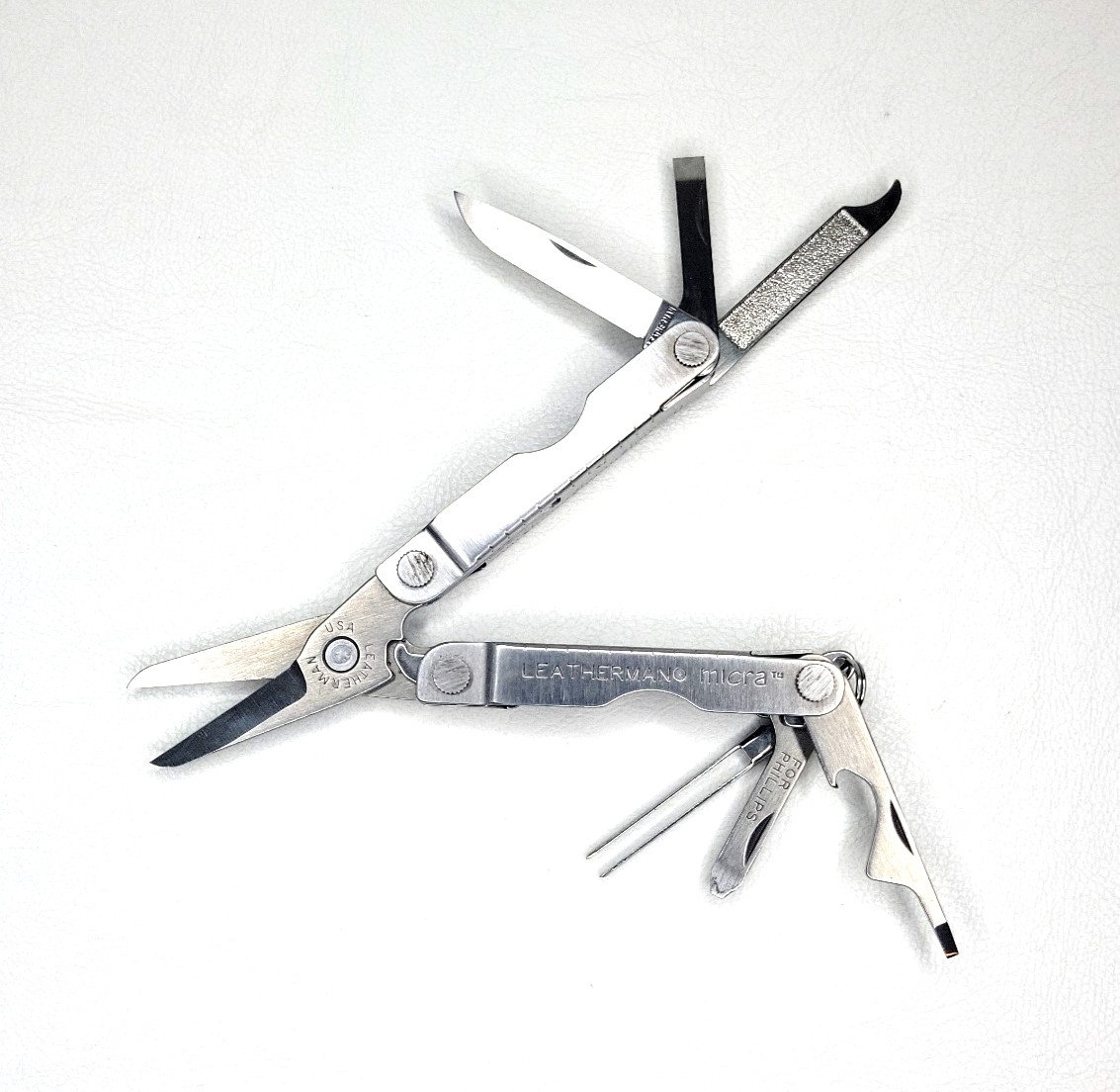 Vintage 1998 Leatherman Micra Multi-tool USA Made Scissors Tweezers File Blade +