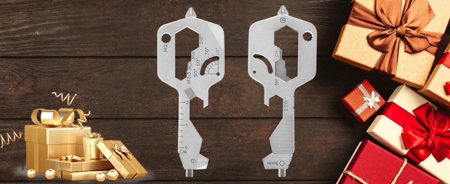 Multi Tool Key 20 In 1 Camping Key Chain Cycling Every Day Carry, pack of 2