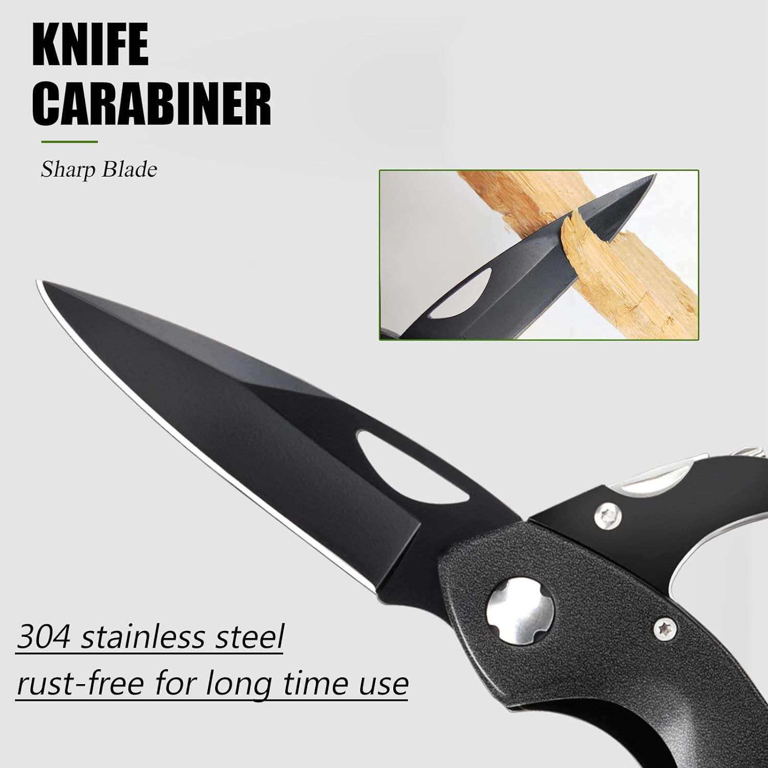 Multitool Carabiner + Pocket Knife Bottle Opener and Screwdriver Survival Gear