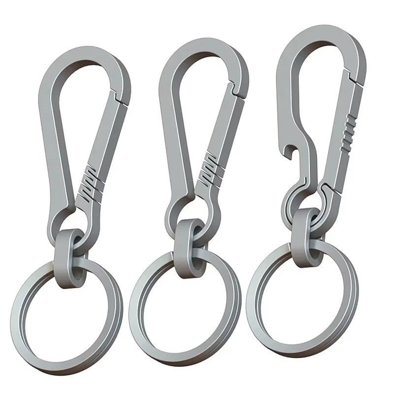 Titanium Carabiner Keychain + Bottle Opener EDC Camping Hiking Fishing Travel