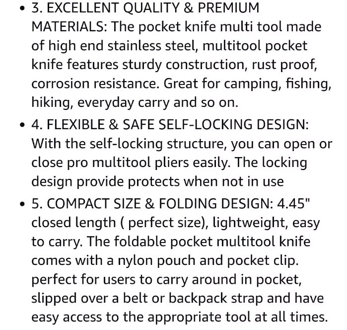 HX OUTDOORS 19 In 1 Multi Tool Pocket Knife Set, Stainless Steel Multitool Pl…