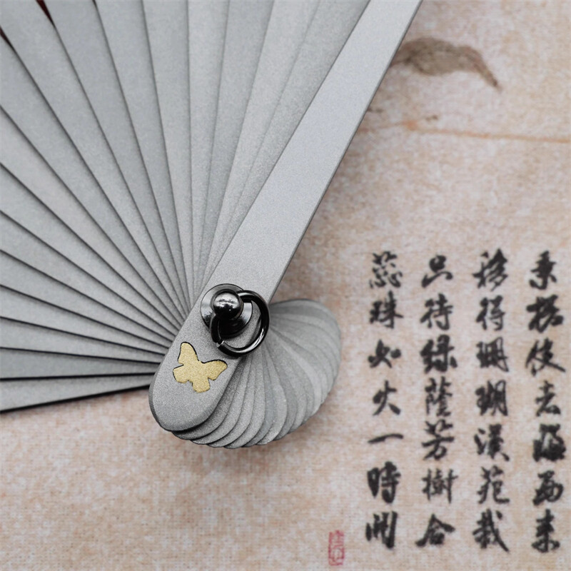 9” Titanium Alloy Folding Fan Martial Arts Portable Kung Fu Tai Ji Butterfly