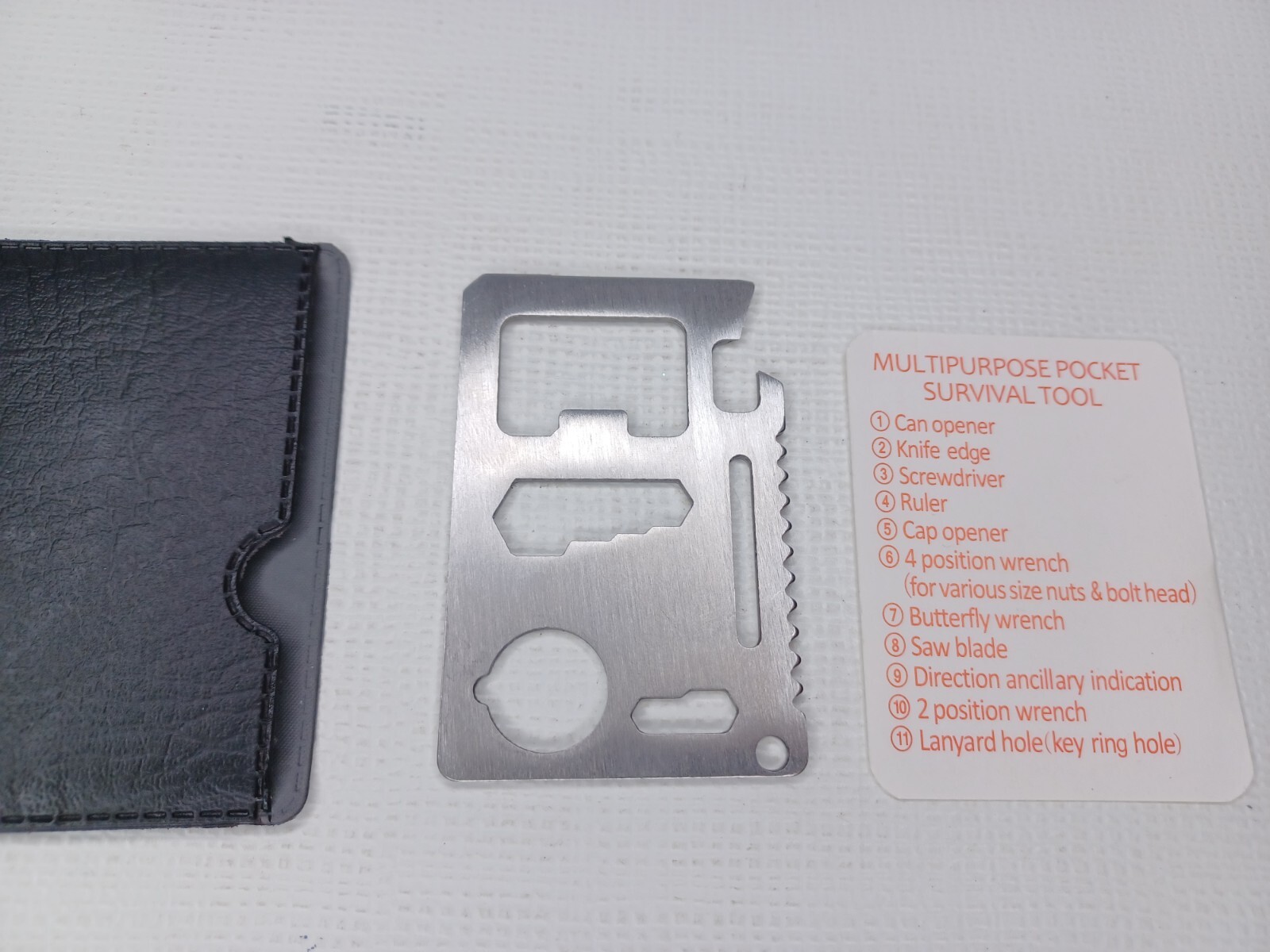 Vintage Multipurpose Pocket Survival Tool Flat Stainless Steel