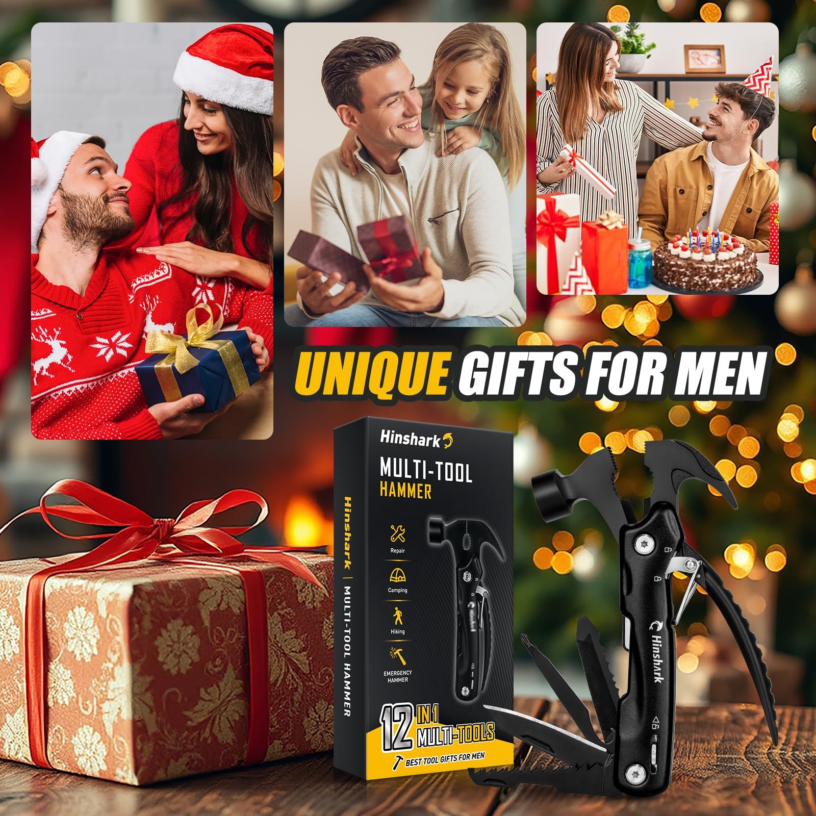 Martillo Multitool 12 En 1 Para Camping Regalo Para Hombre Y Abuelo Pro