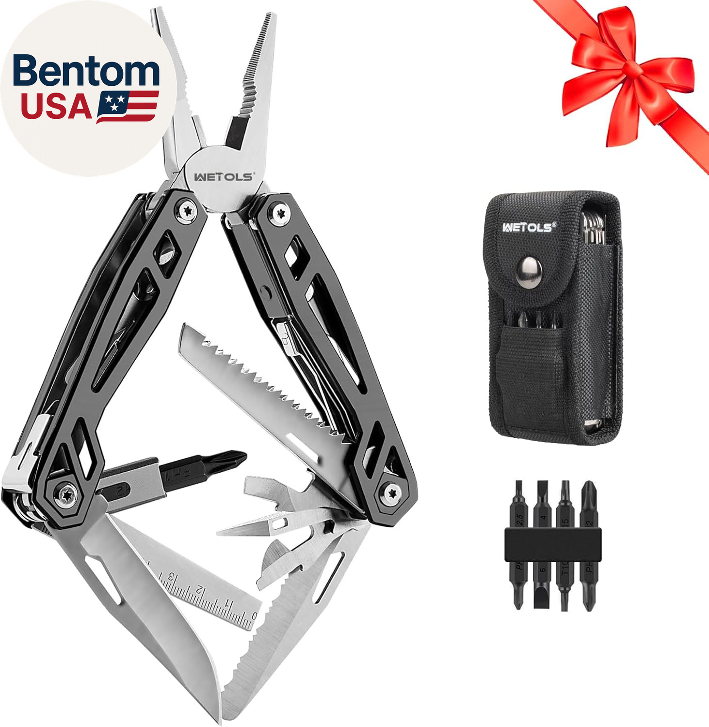 Father‘S Day Gifts for Men Dad Him, 21-In-1 Multitools with Pocket Knife, Stain
