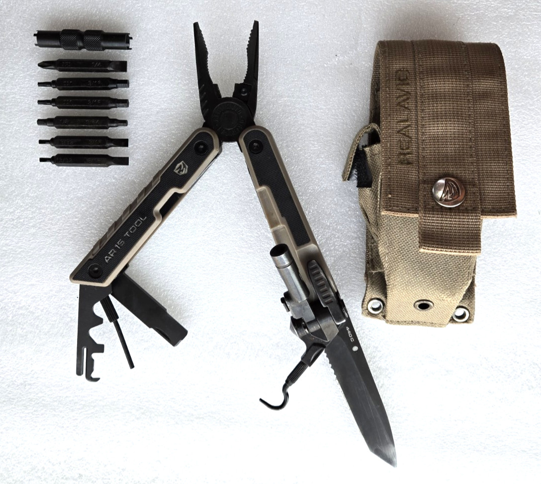 Real Avid Multi-Tool AR15 Hunting Rifle Tool Pliers Knife w/ Sheath