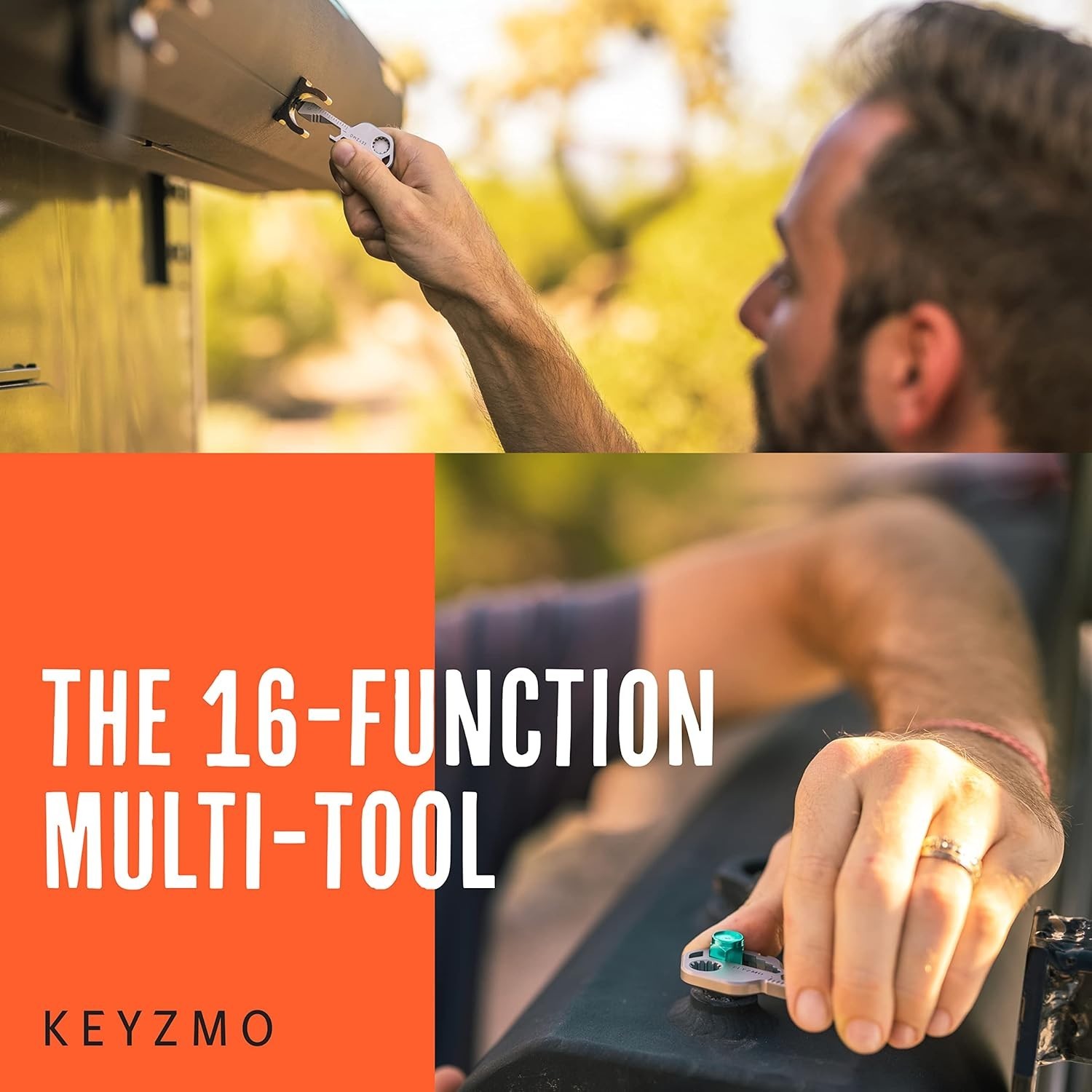 KEYZMO 2 PACK – Key Shaped Pocket MultiTool, Small 16-in-1 Ultimate Utility Kit