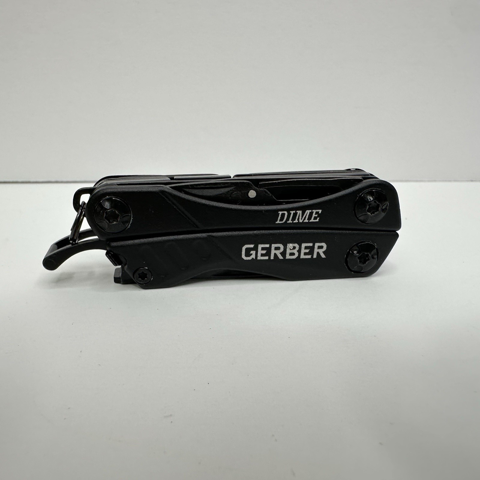 Gerber Dime 12-in-1 Keychain Multi-tool Black Needle Nose Plier Pocketknife READ