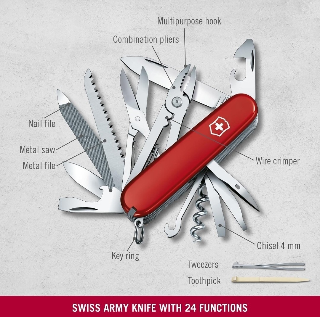 Victorinox Swiss Army Knife 1.3773-X Red Handyman 24 Functions 91mm New in Box