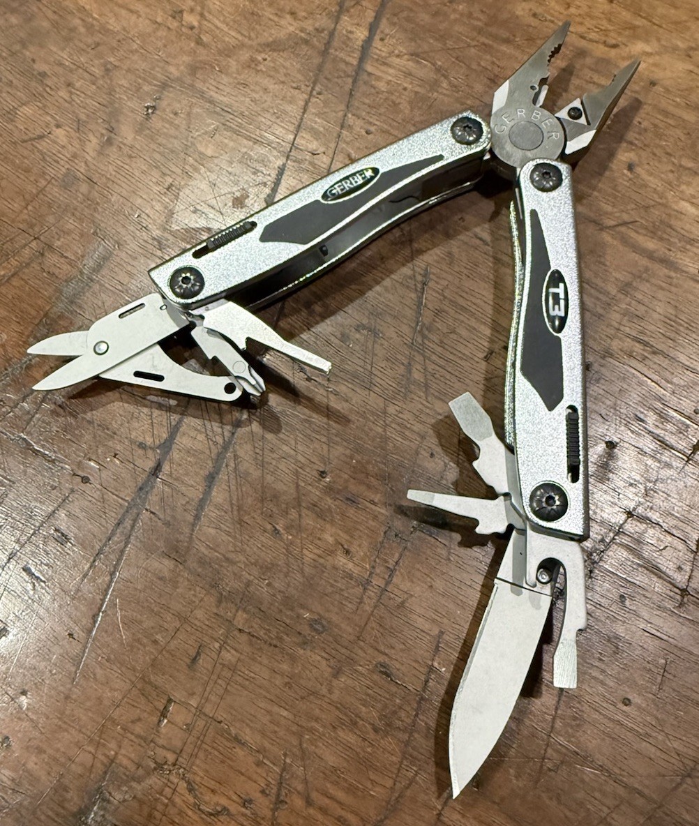 Gerber T3 Multi-Tool Silver Black Stainless Steel Plier Knife Scissors