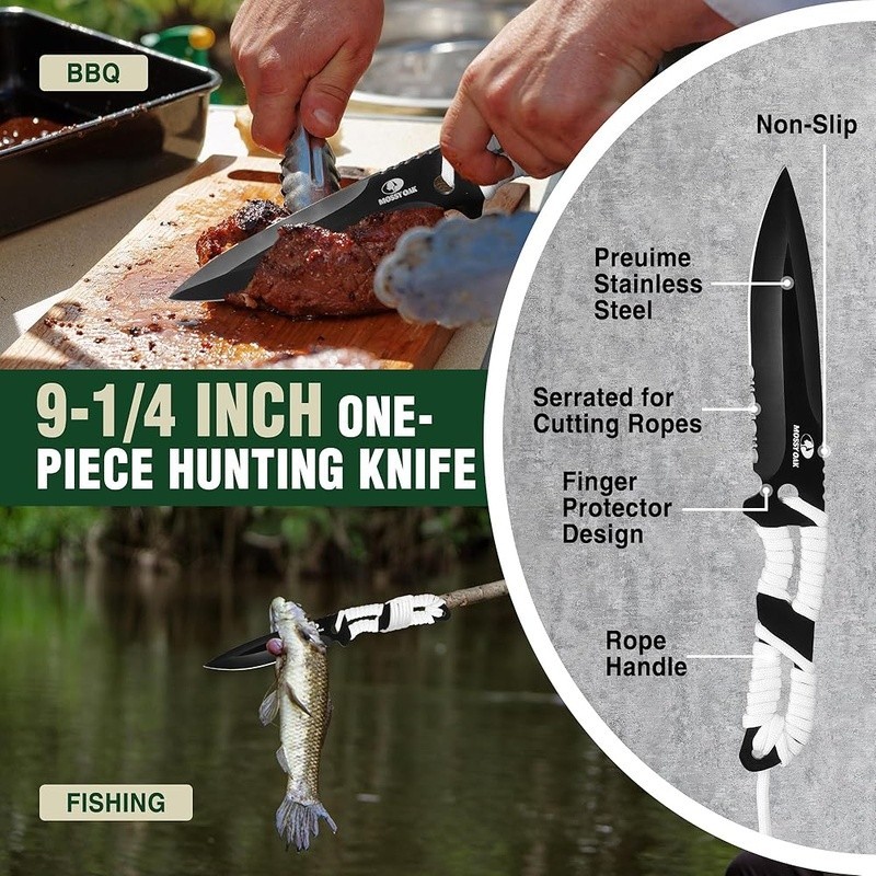 Outdoor Survival Tool Set Camping Axe Machete Hunting Knife Flashlight Kit New