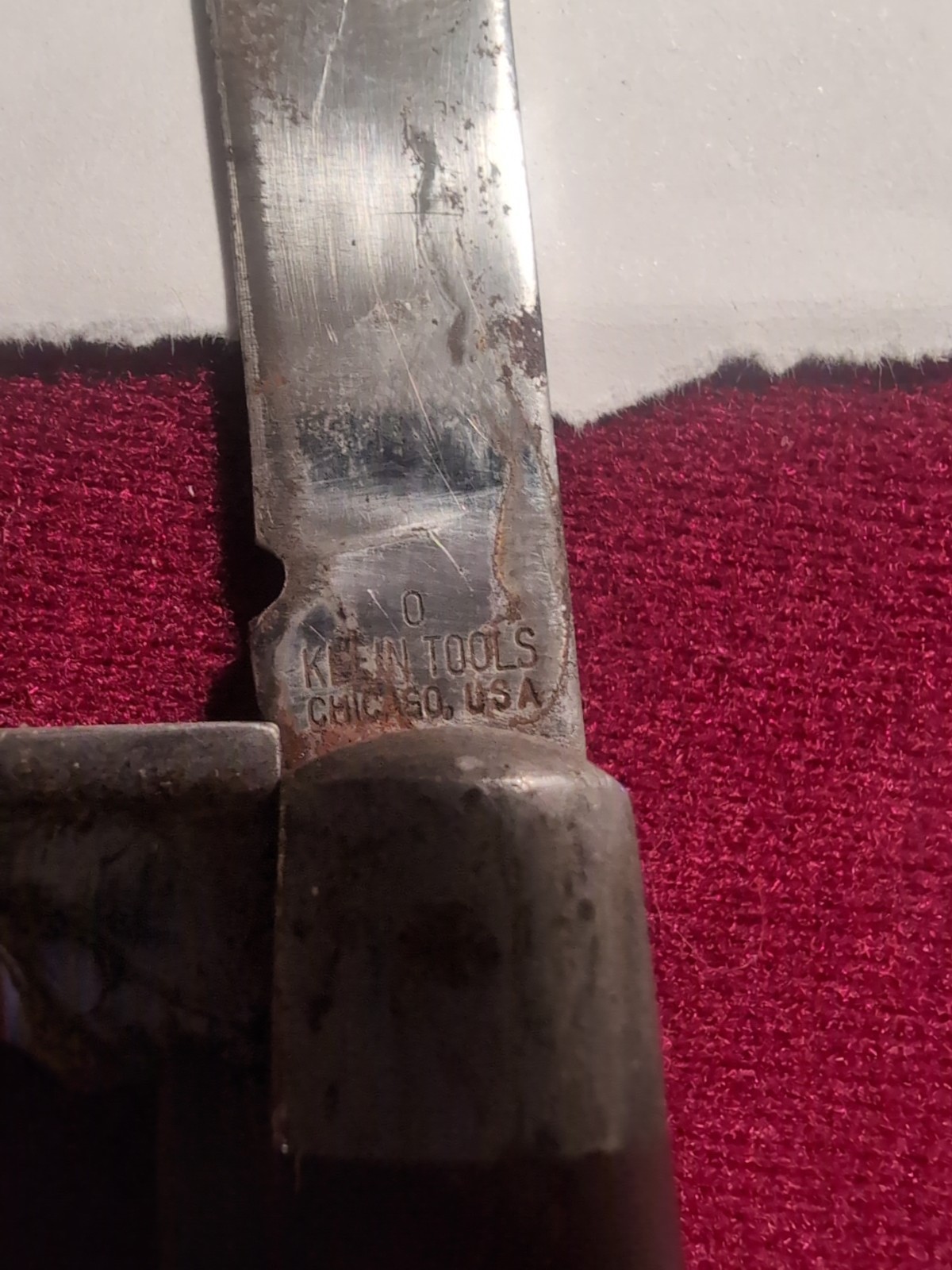 Klein Tools S-2 USA multi-tool knife & locking screwdriver, working, light rust