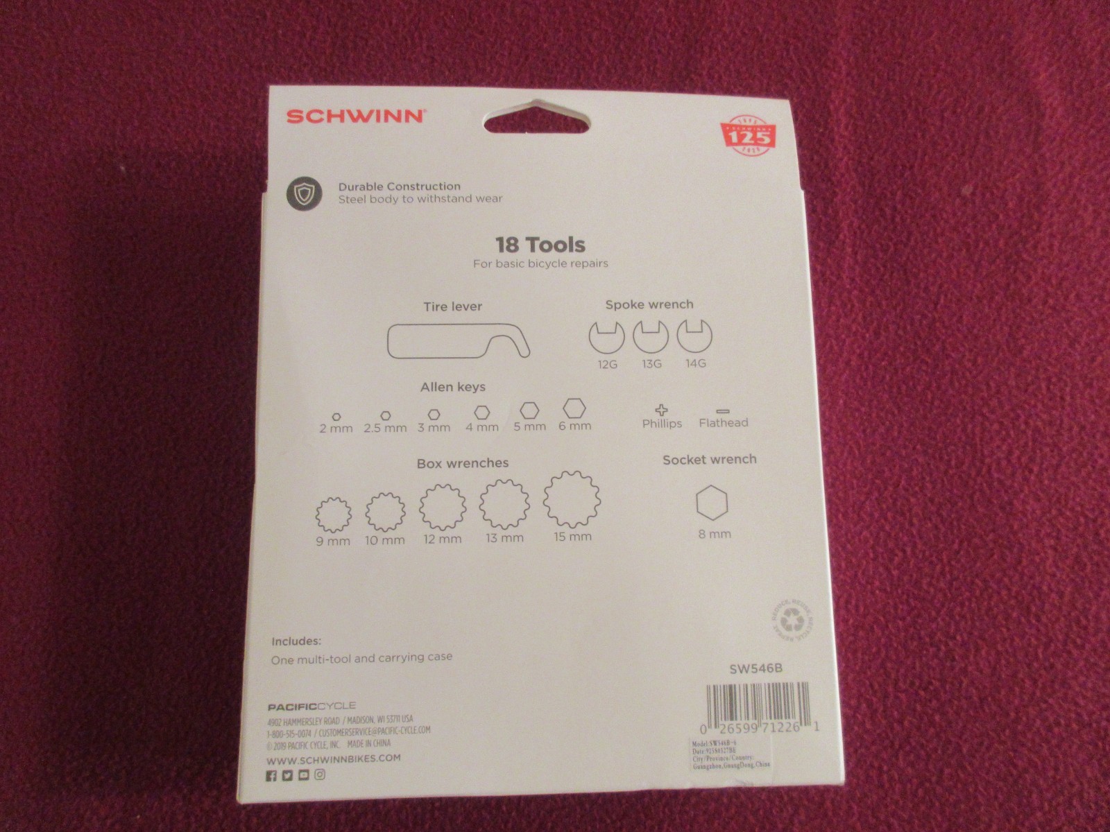 Schwinn Bike 18 in 1 Multi-Tool Bicycle Repair Tire Lever Allen Keys Wrenches