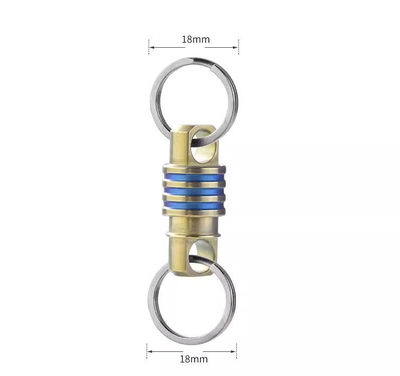 360 Degree Rotation Titanium Alloy Gimbal Keychain w/ Ring Car Keychain EDC Tool
