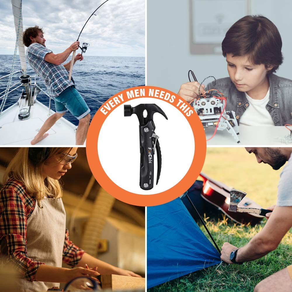 12 in 1 Hammer Multitool, Stocking Stuffers for Adults, Mens Gifts for Christ…