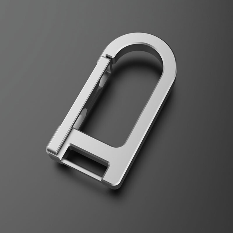 Titanium Alloy + Leather Keychain Carabiner Portable Card Key Hang Buckle EDC