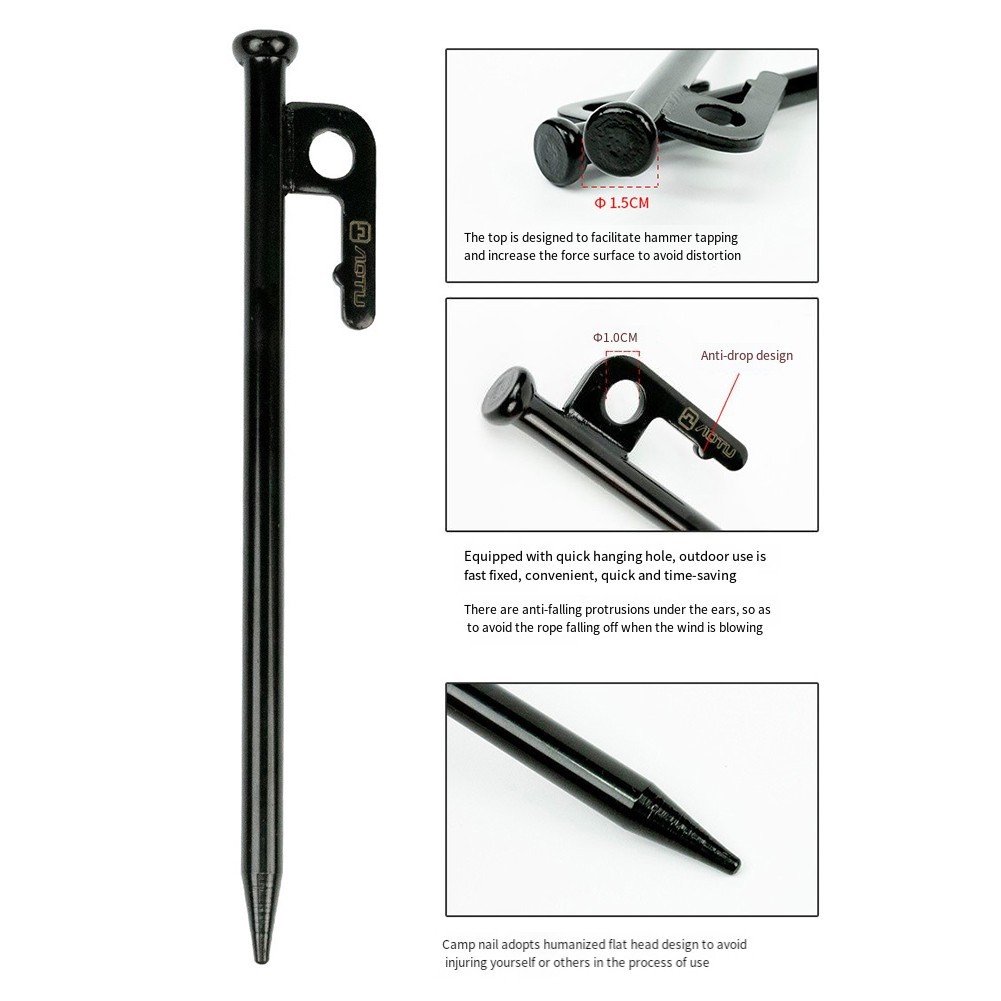 30CM Ground Nails for Camping with Enhanced Hammering Top for Easy Setup