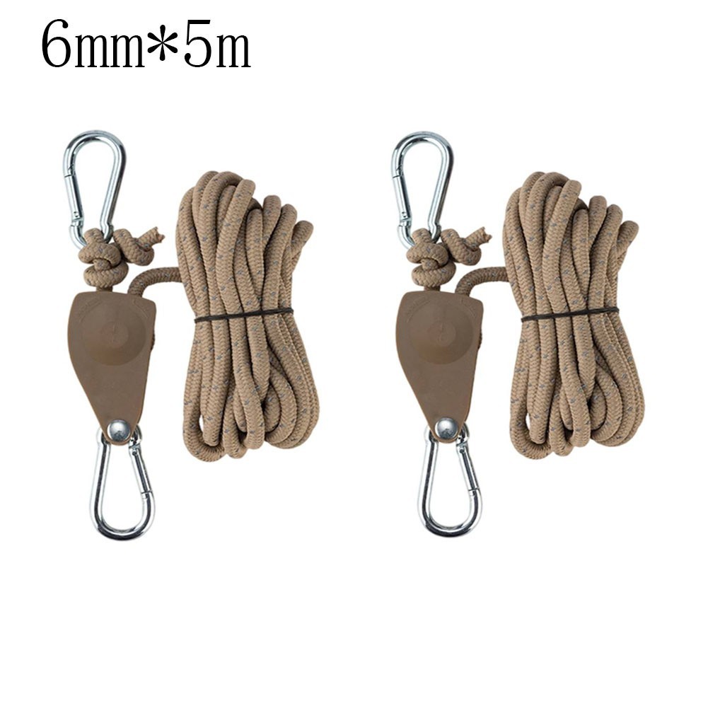Outdoor Pulley Adjustable Rope Hanger Indoor Tasks 2 Bearing Buckles Included