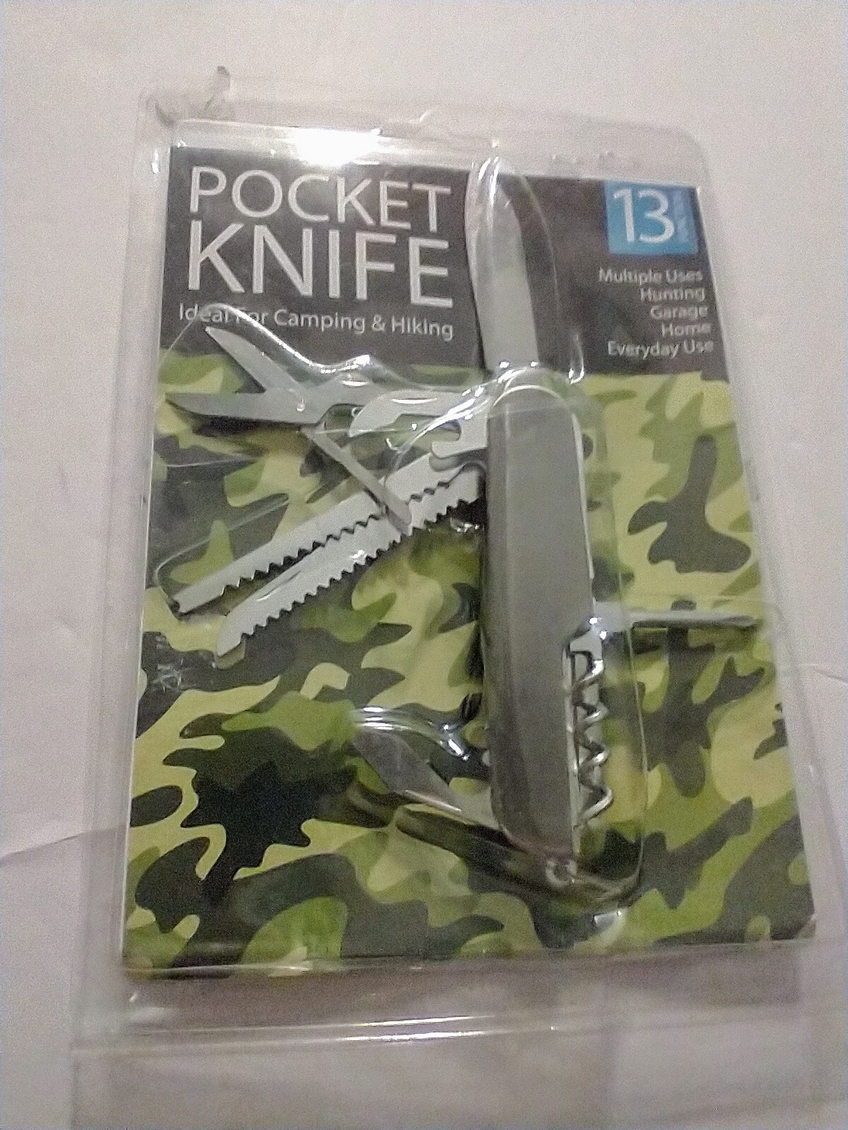 Kole Imports Pocket Knife Multi tool 13 Functions Steel In Original Packaging
