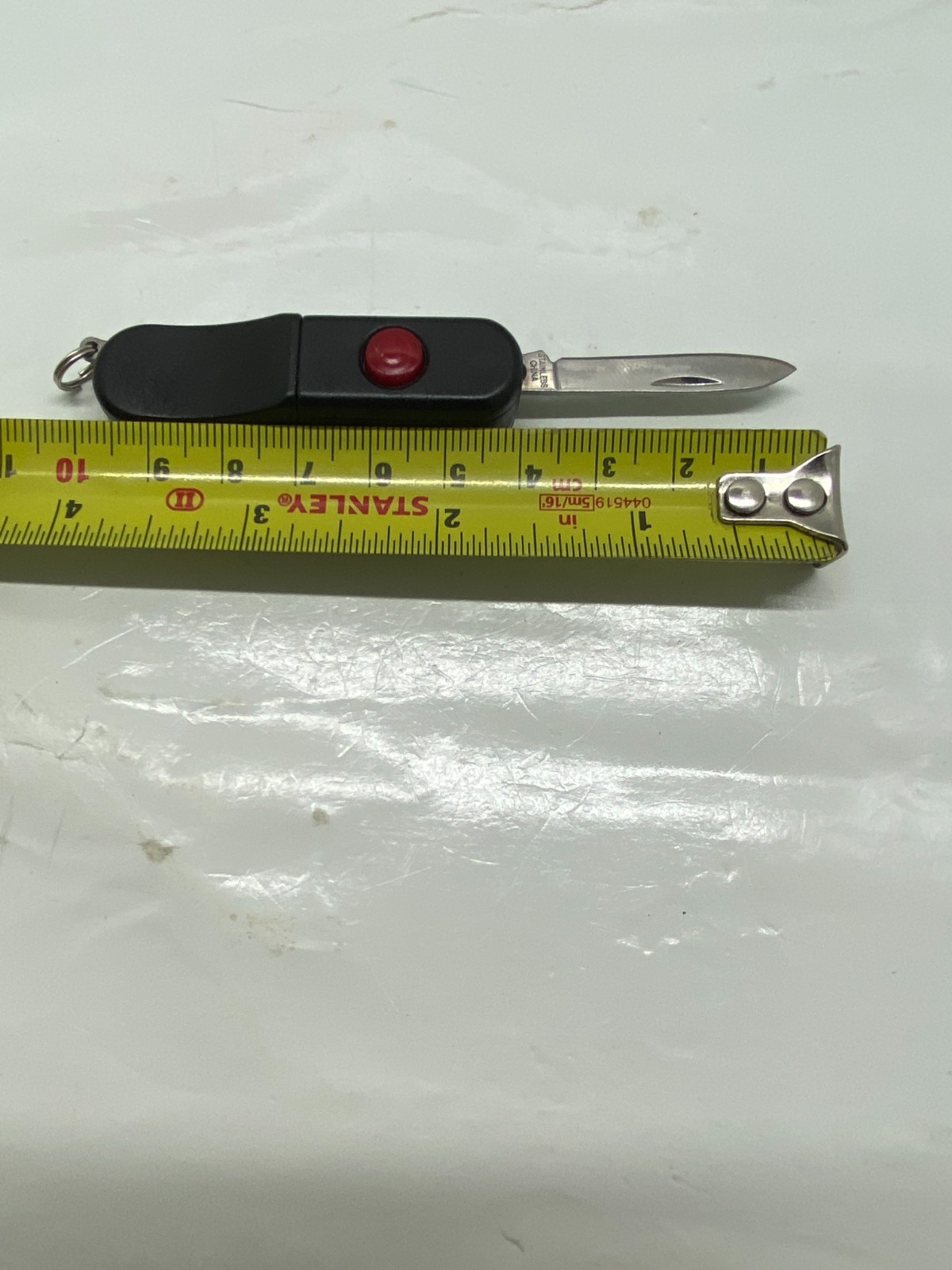 Mini Swiss Army Style Knife Keychain Multi Tool LED Light Scissors Pocket