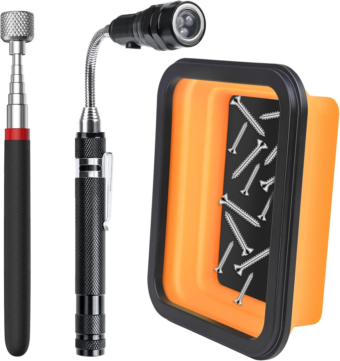 3-Pack Magnetic Telescoping Pickup Tool Set – Cool Gadget Gifts – Flexible Magne