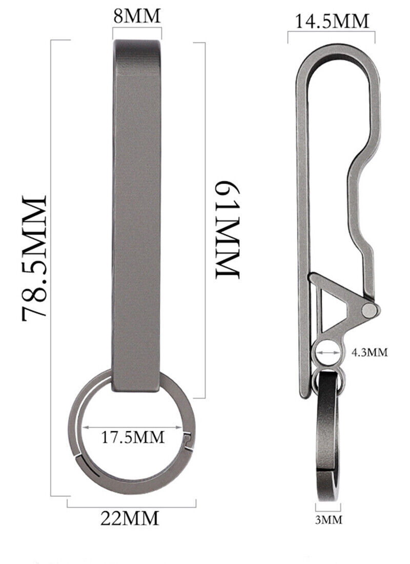 EDC Titanium Alloy Keychain Quick Buckle Detach Belt Waist Hanging Key Ring Tool