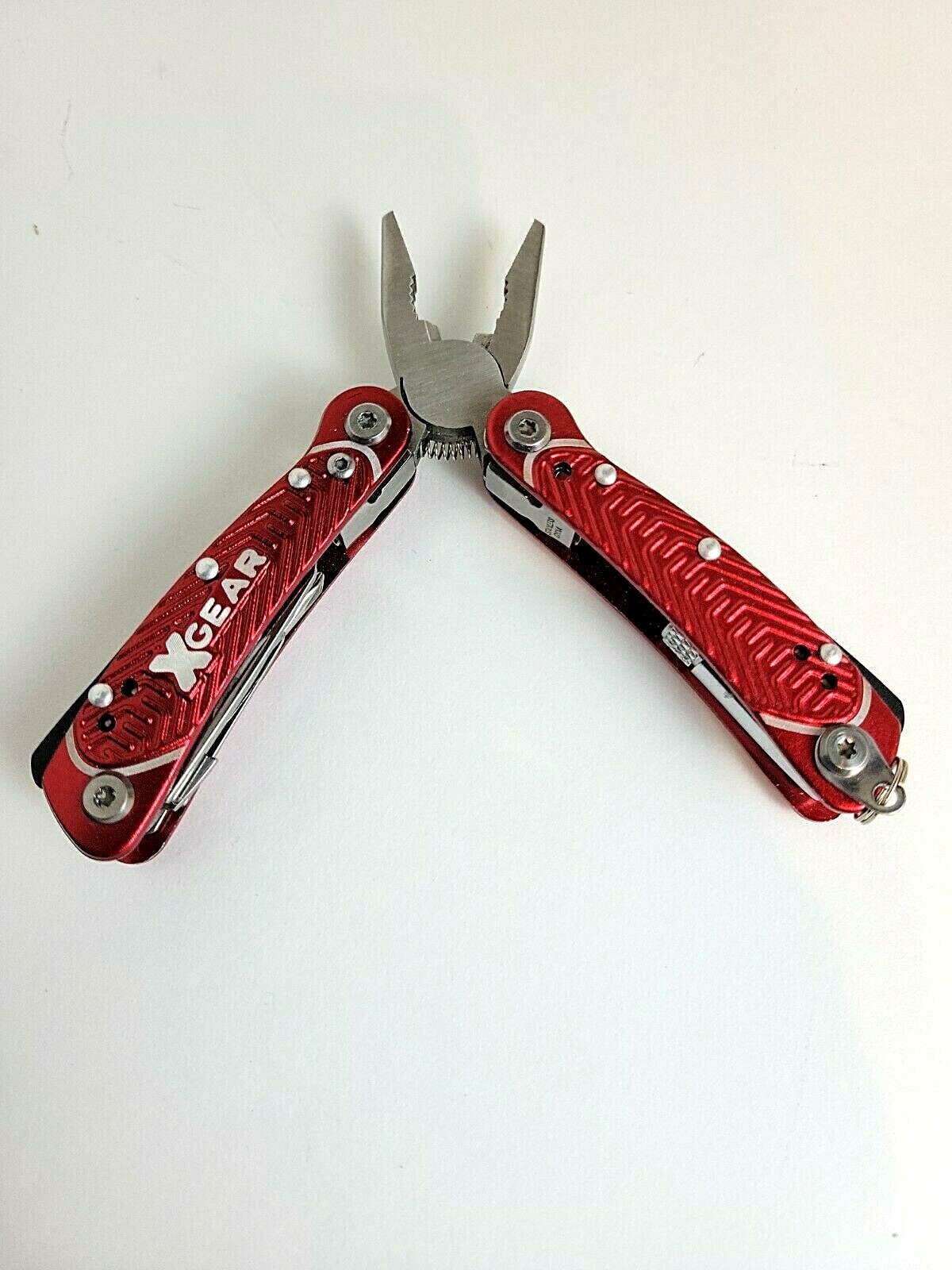XGEAR Red Multi-Tool Pliers (philips, bottle opener, flashlight, knife, etc.) 3″