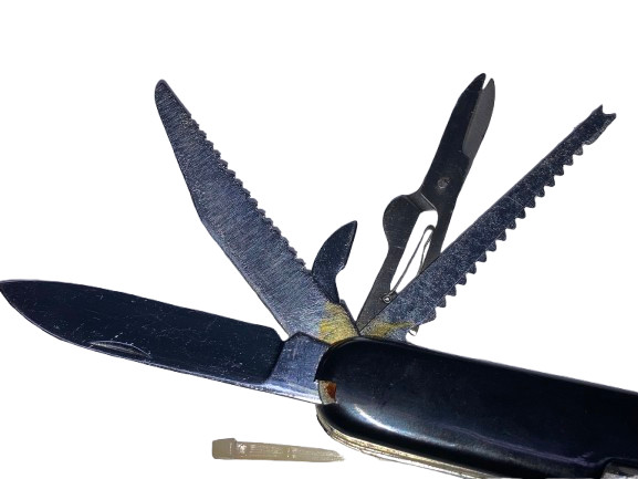 13-Function Black Camping Knife (New, Dealer Old Stock Circa 1998) K-5011B