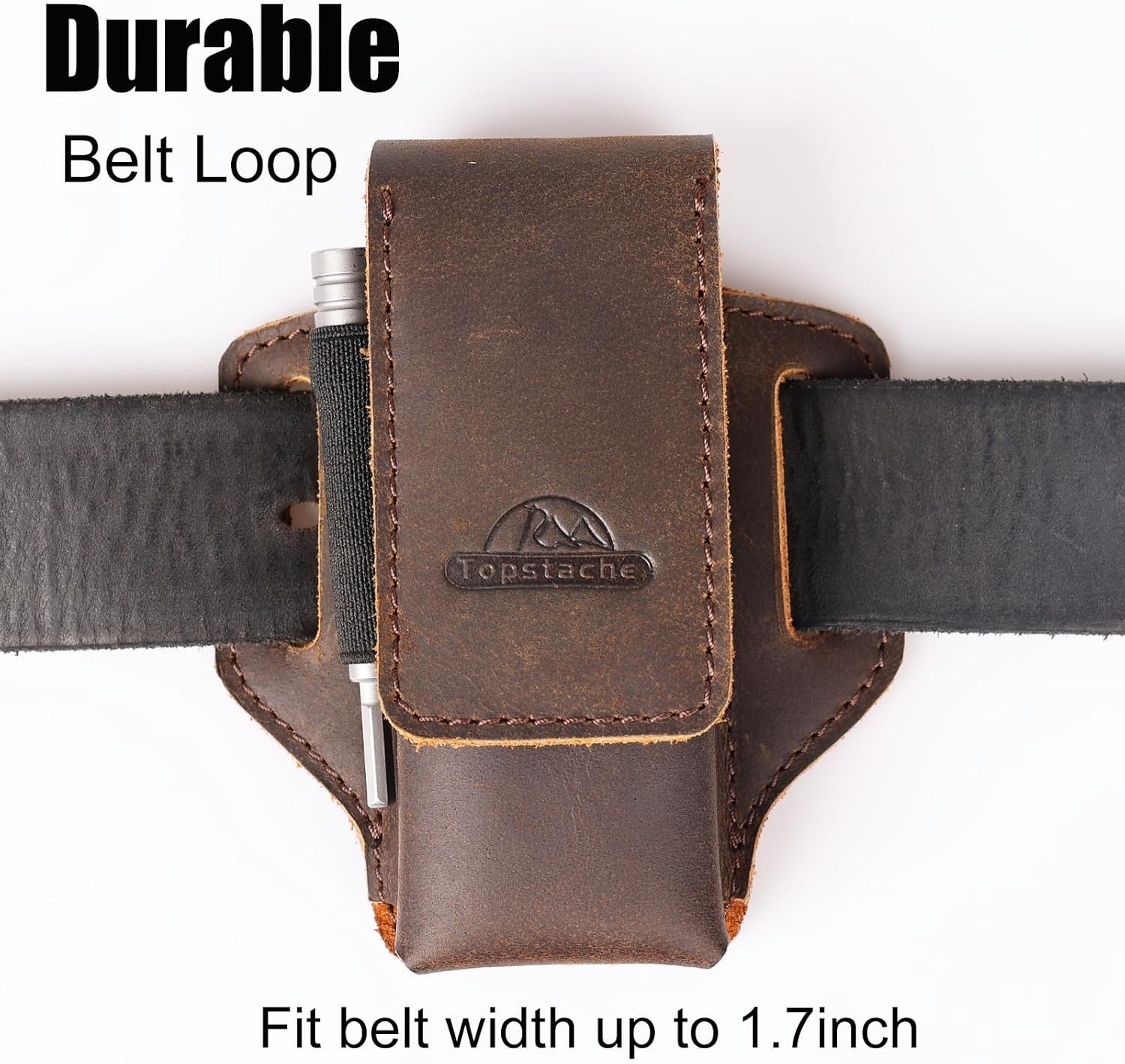 Luxurious Dark Brown Leather Multitool Sheath with Magnetic Closure – EDC Ready