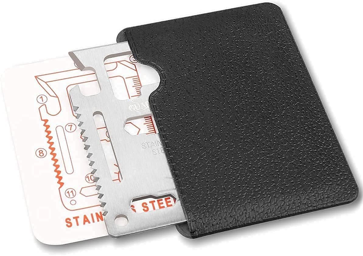 11-in-1 Survival Credit Card Multitool – Fathers Day Stocking Stuffer Christm…