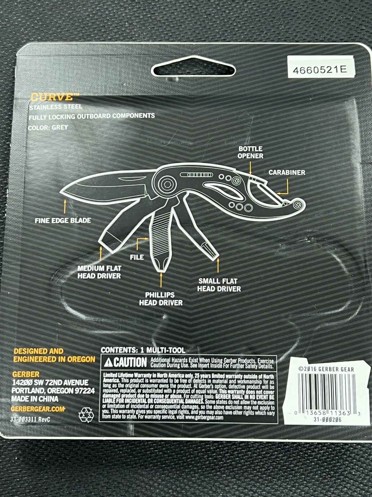 Gerber Curve Multi-Tool Folding Knife, 7 Tool, Function, Stainless NEW