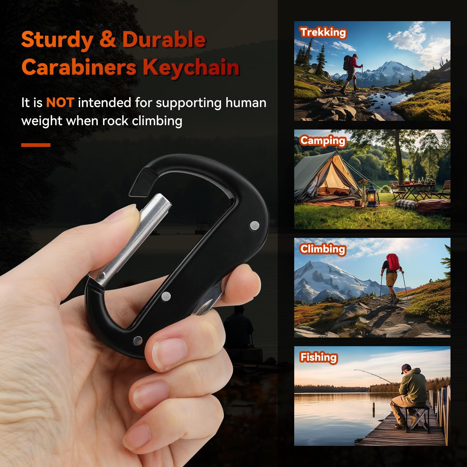 KINGSUSLAY Multitool Carabiner with Pocket Knife, Stocking Stuffers Gifts for…