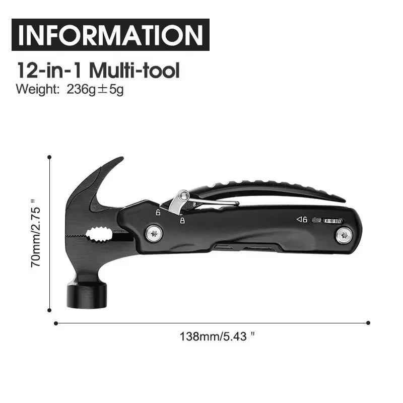 Multifunction Mini Hammer Survival Gear Folding Tool Hammer