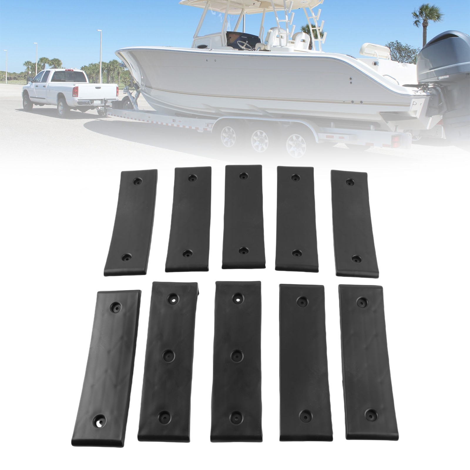 10 Piece Black Boat Trailer Bunk Slides Reduce Friction Easier Launching Fo RHWJ