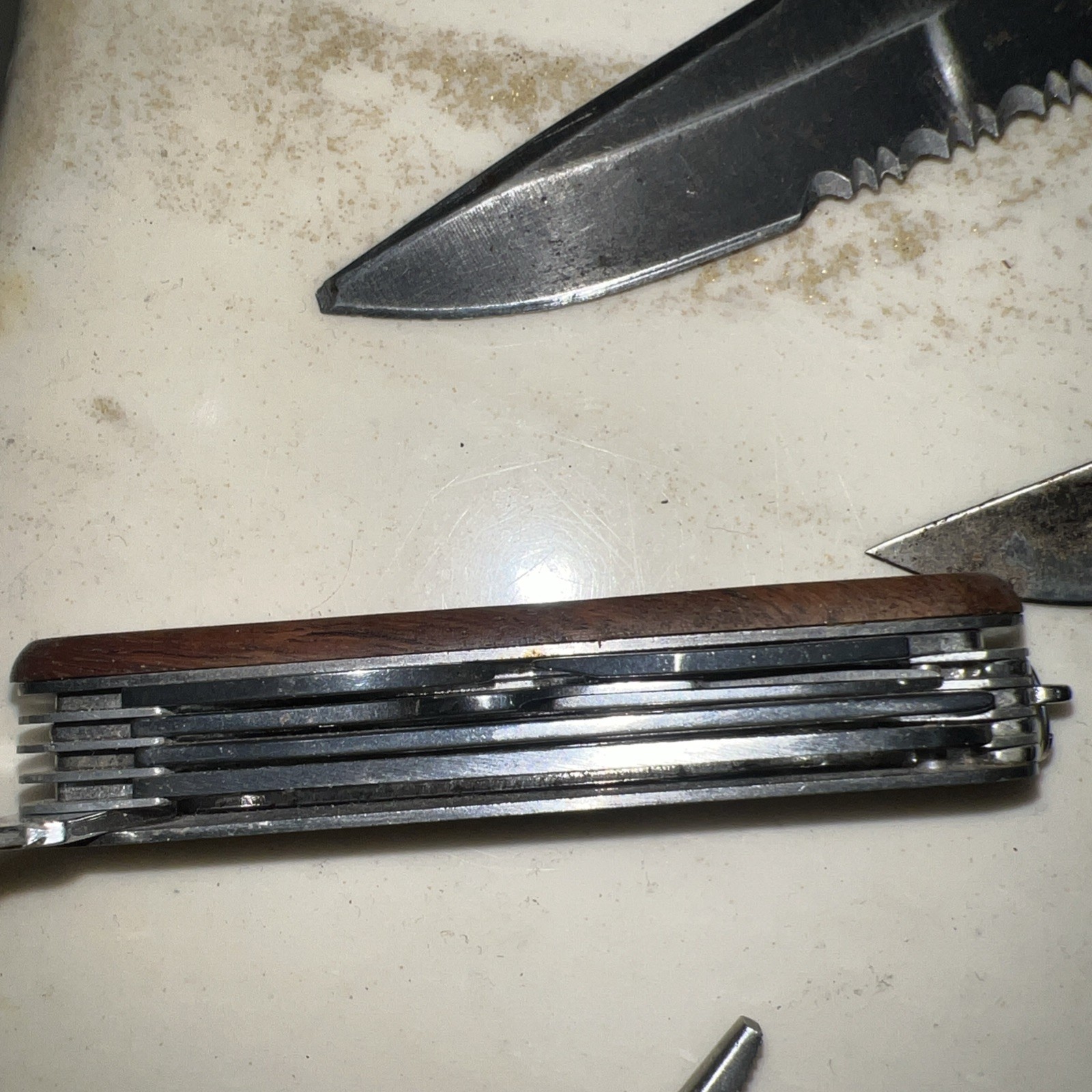 Knife Lot, Pocket, Fixed Blade, Multitool, Razor Blade And Plier Knife 7 piece