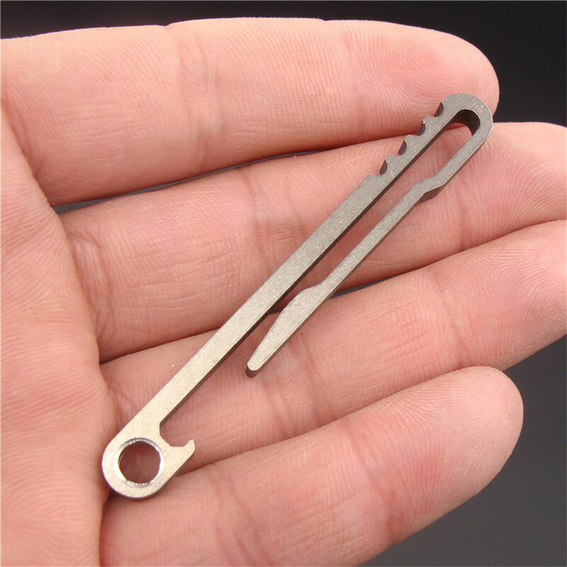 Outdoor TC4 Titanium CNC Key Chain Belt Clip with Bottle Opener Pecket Tool