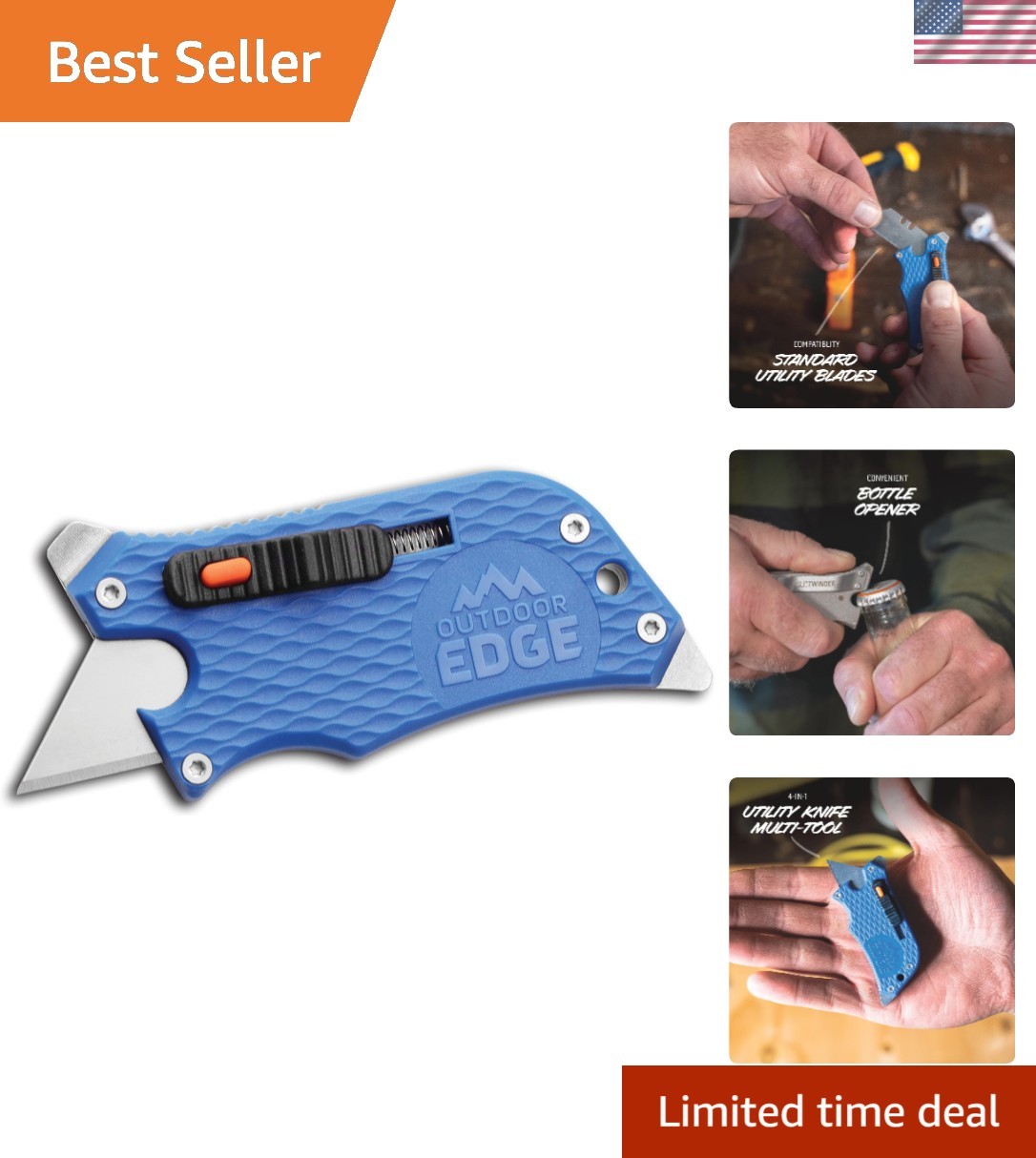Durable SlideWinder Utility Knife with Multi-Function Pocket Clip & Razor Blade