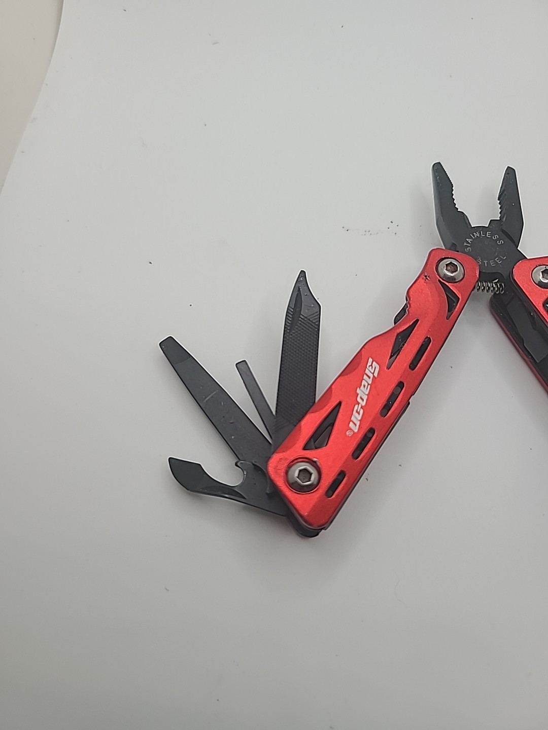 Snap-On Tools Red Multi-Tool Folding Pocket Knife w/ Pliers – Compact EDC Tool