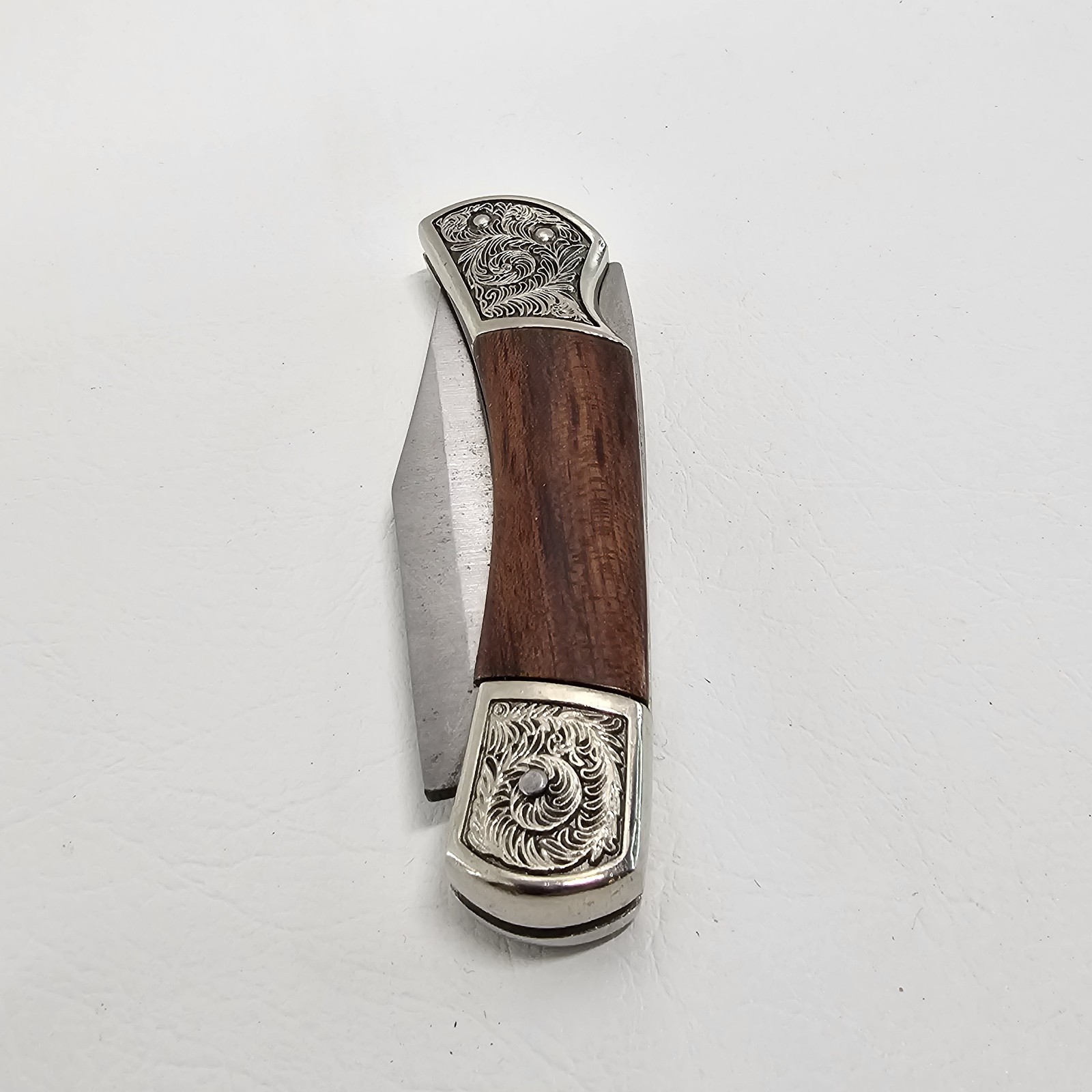 Vintage Folding Pocket Knife “Tony” Engraved Handle – Ornate Bolsters – 7″ Open
