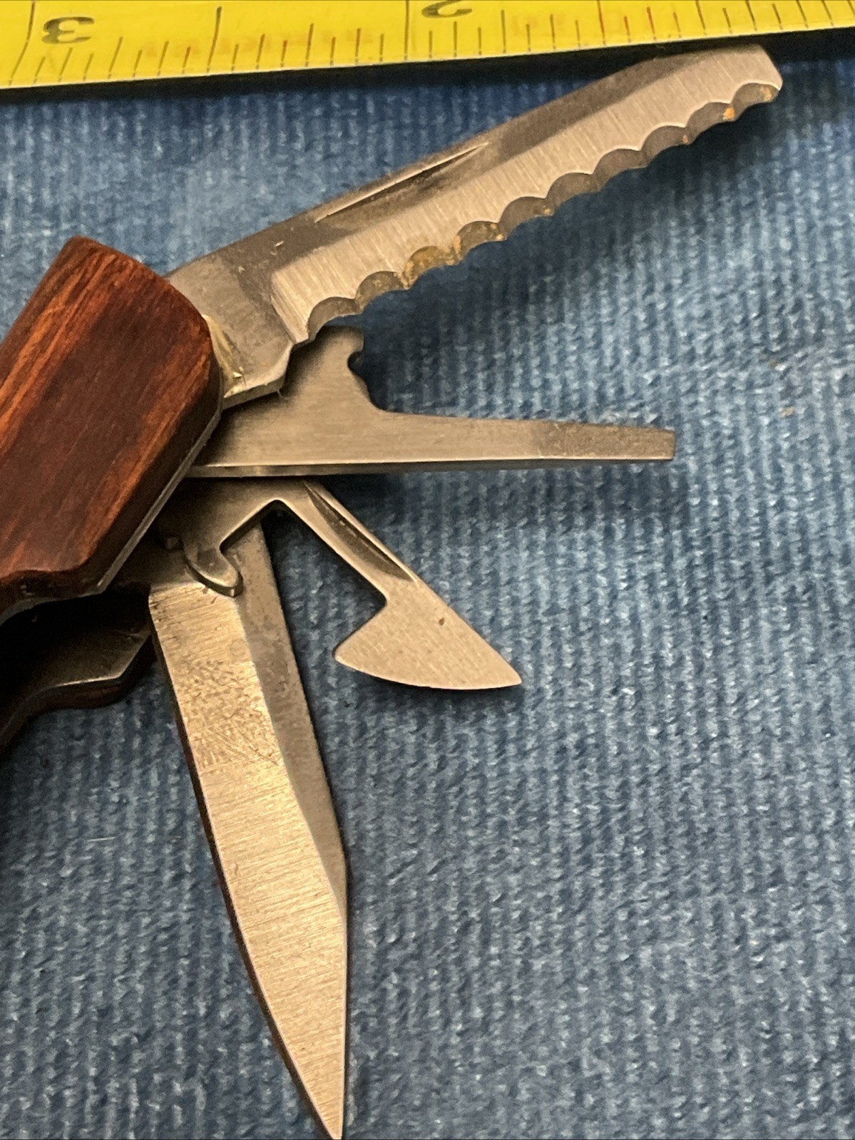 Sheffield 2CR Wood Grain Handle 12 in 1 Multi Tool Knife