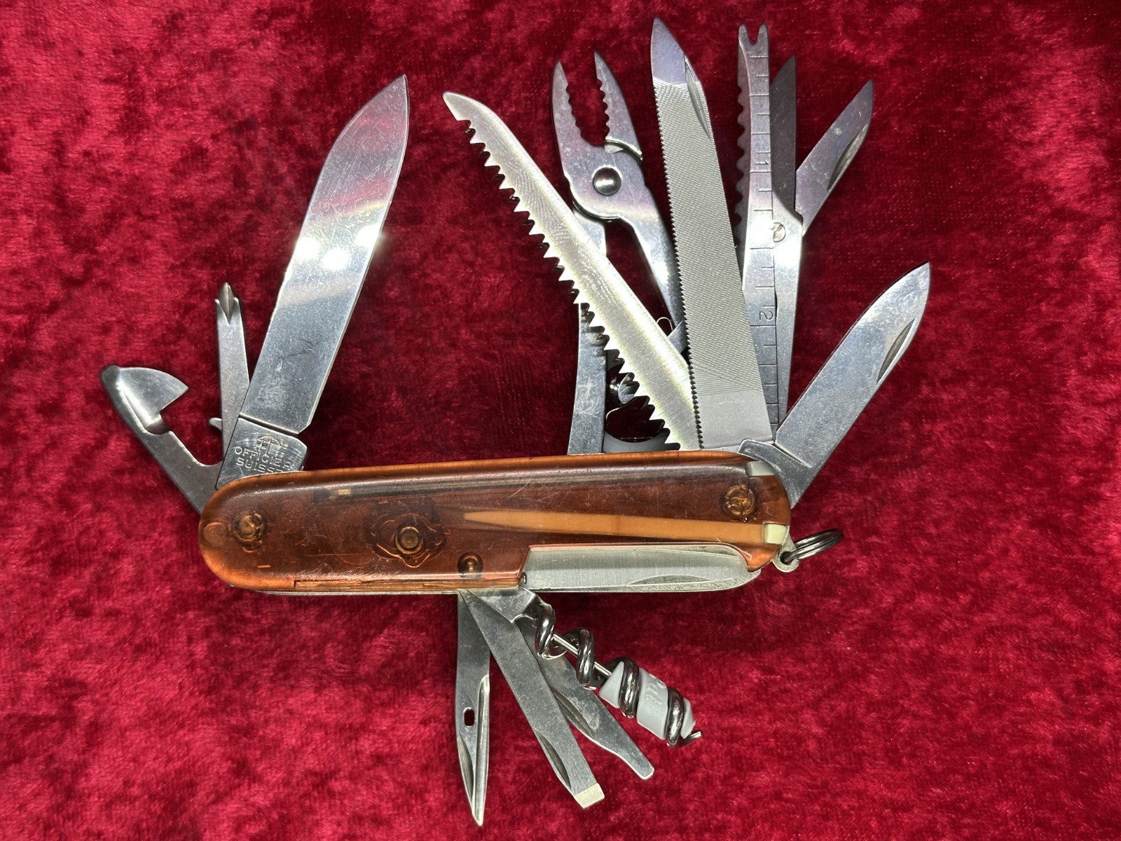 Victorinox SwissChamp Amber Orange Brown Transparent Swiss Army Knife Vintage
