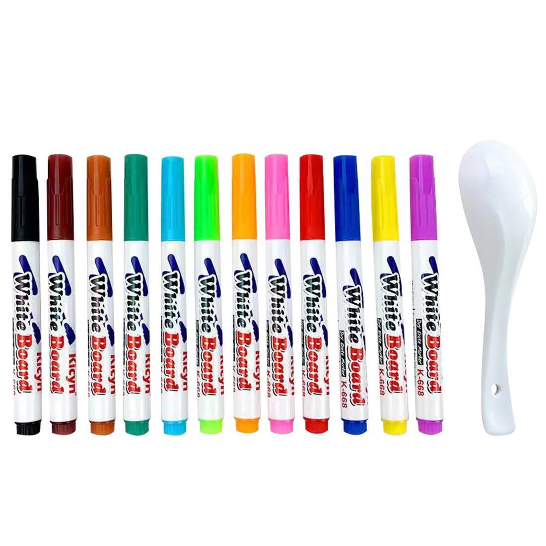 Water Floating Pens with Spoon, Magical Ink Art Set for Kids, Graffiti Drawing C